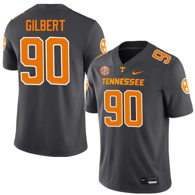 Max Gilbert Tennessee Jersey,Tennessee Volunteers #90 Max Gilbert College Jersey,Uniforms-Smoke Grey